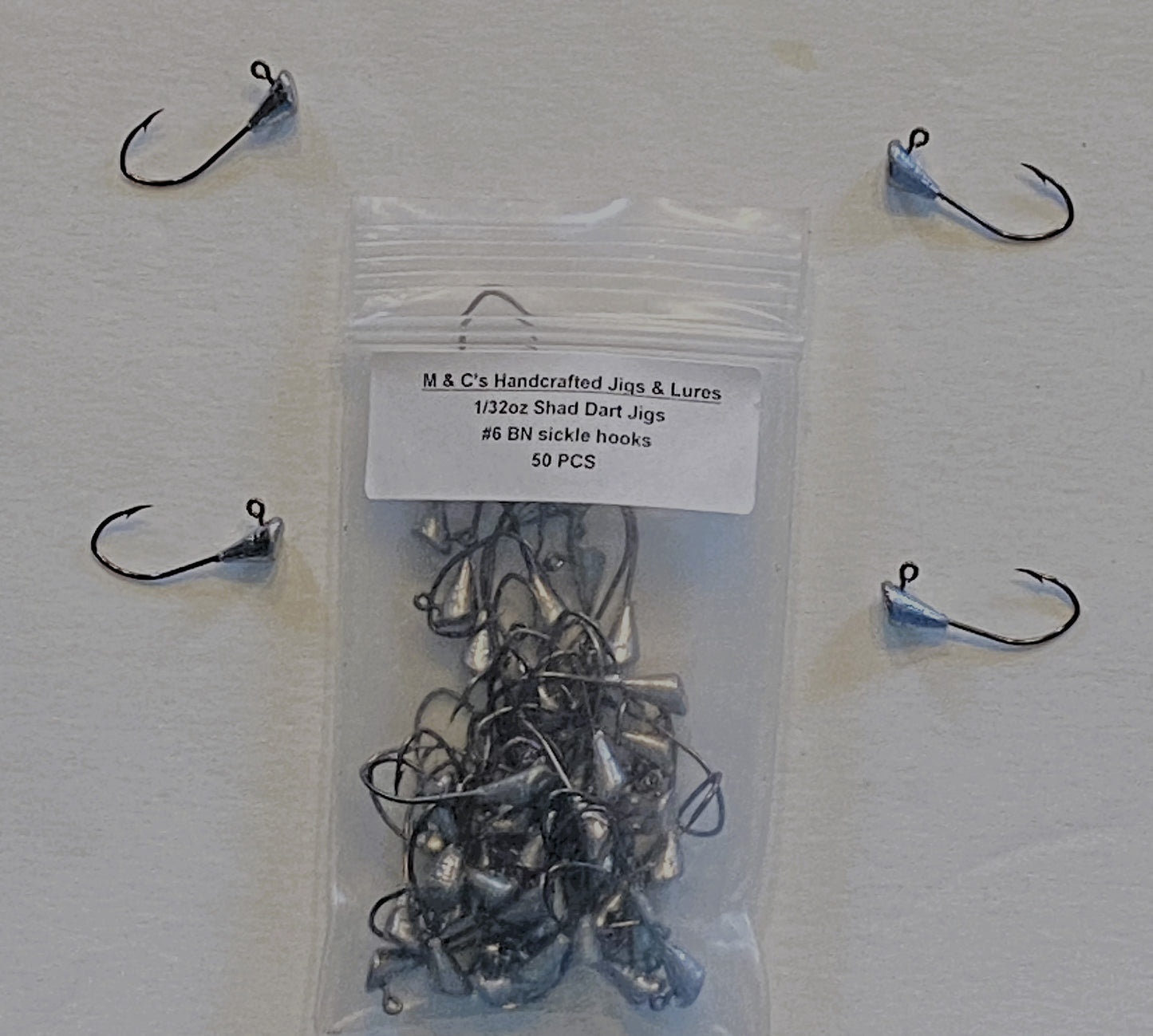 1/32oz, Shad Dart jigs #6 BN sickle hooks 50pcs