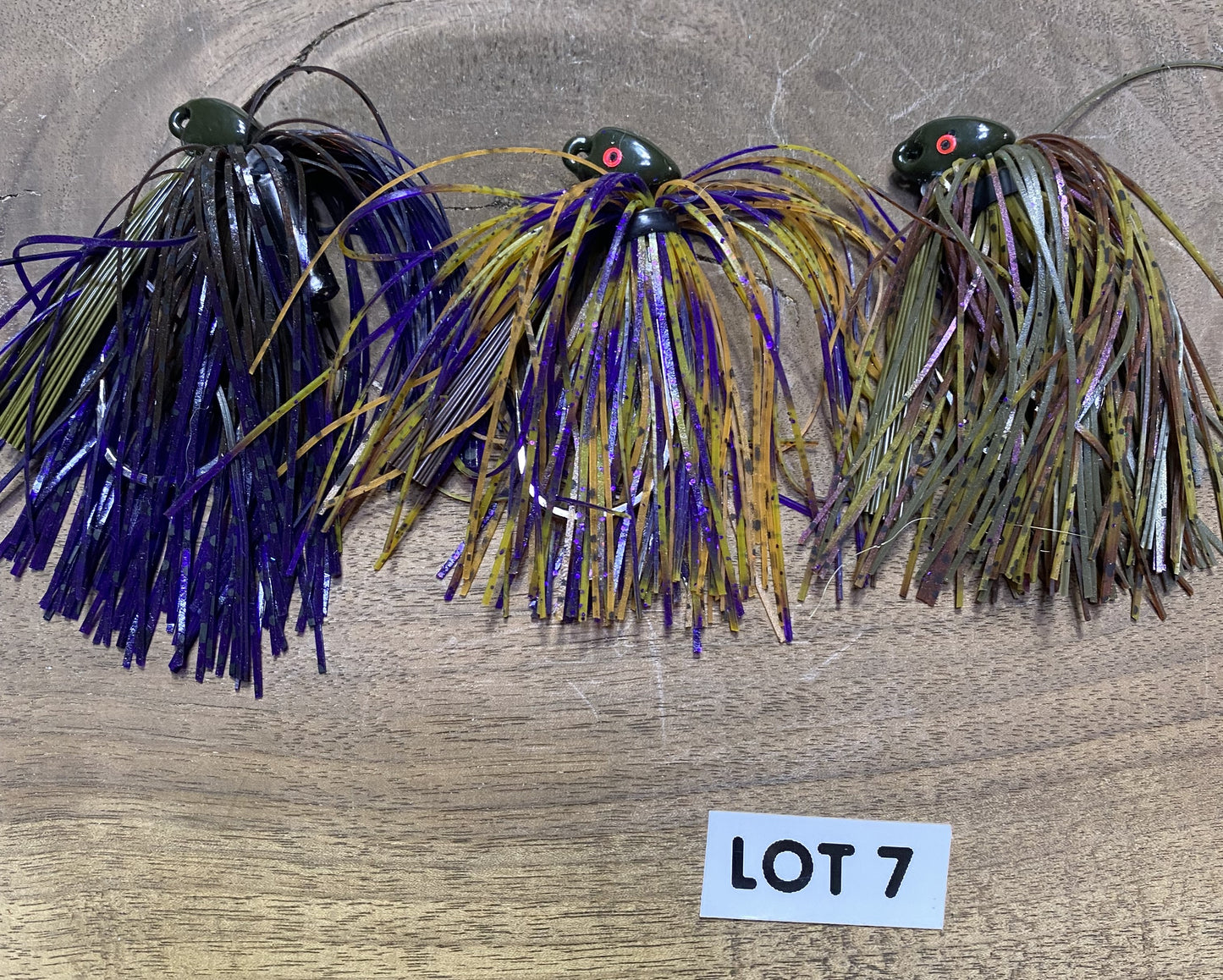 1/4oz Bass Brush Jigs Lots of 3. These jigs have 32786BLN Mustad Ultra Point hooks.