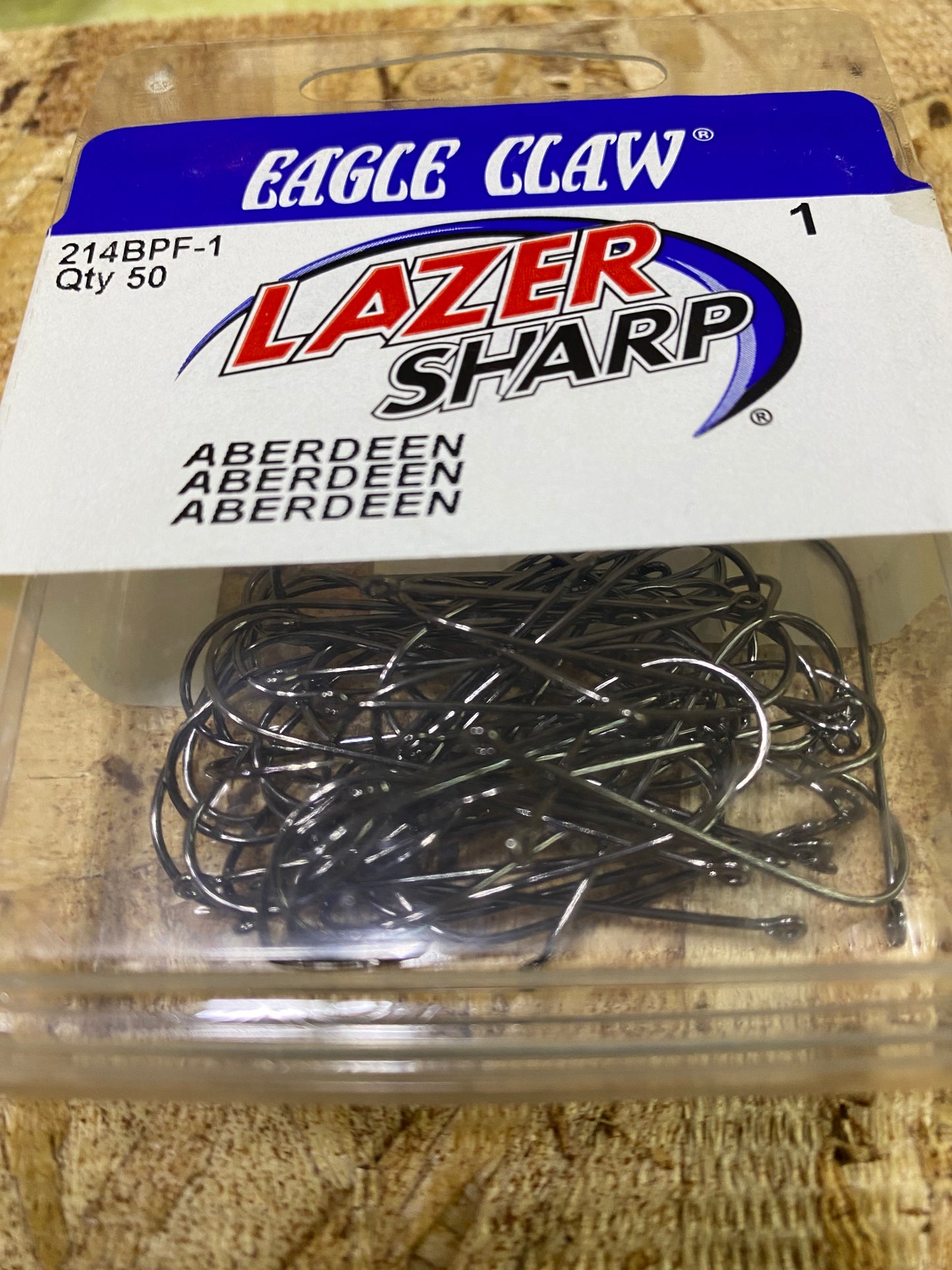 Eagle Claw Lazer Sharp 214BPF-1 Aberdeen hooks Qty 50 Size #1