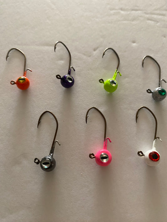 1/16oz freestyle jig heads painted different colors 10 pcs