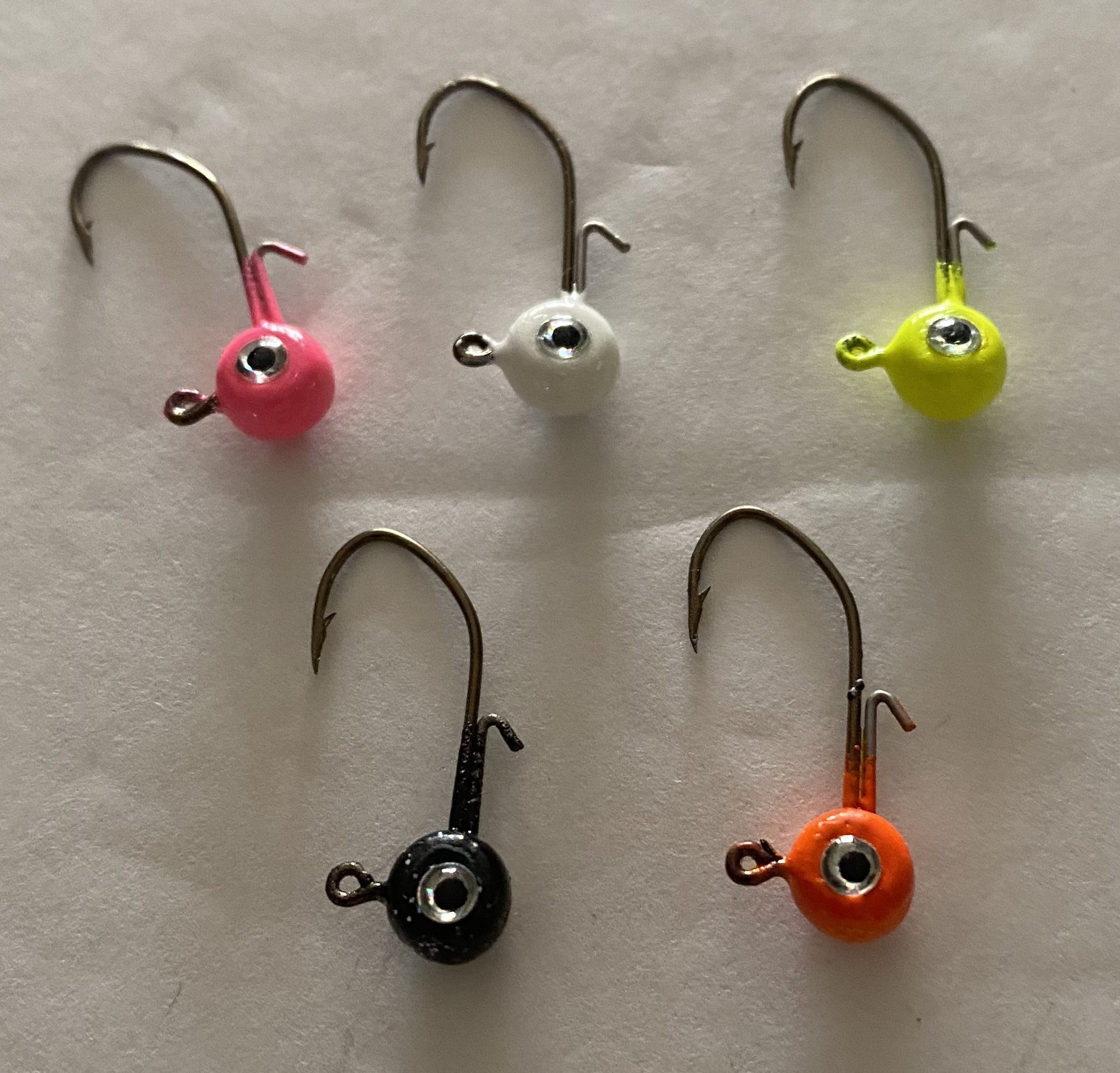 1/24oz freestyle jig heads painted different colors 10 pcs M & C's