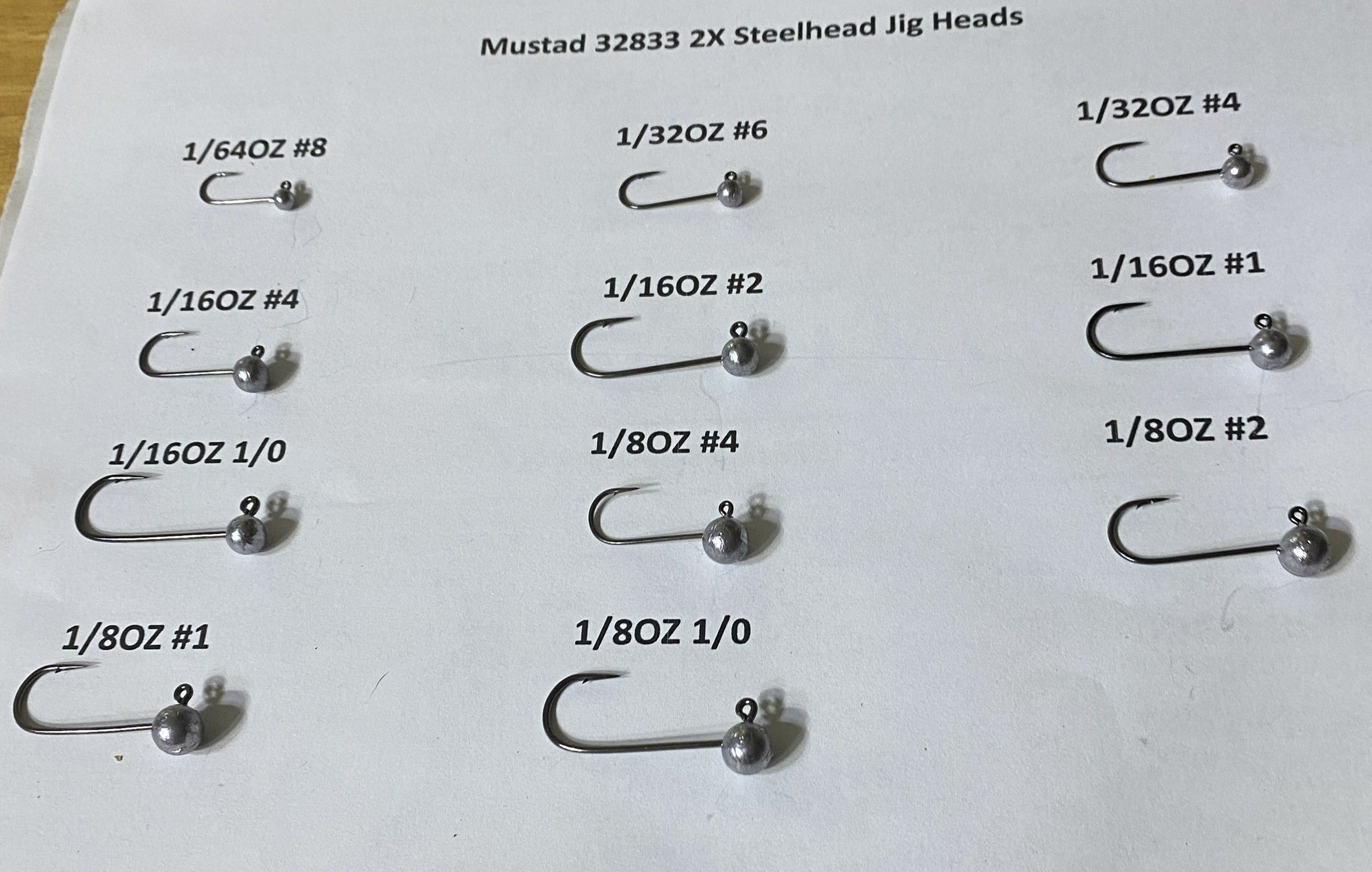 Heavy Duty Round head jigs with 32833 Mustad 2X strong varies sizes – M &  C's Handcrafted Jigs & Lures