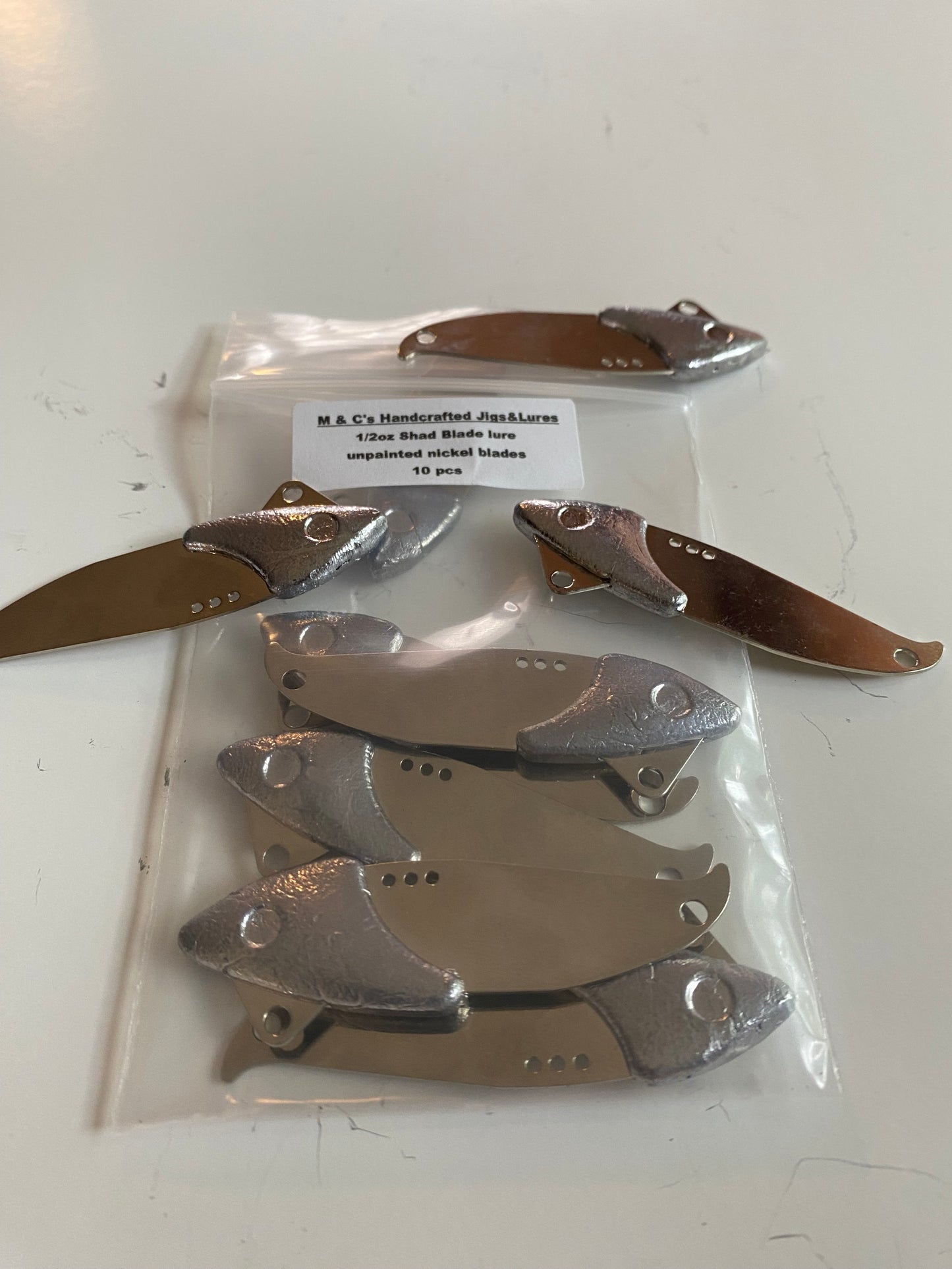 1/2oz Vibrating Shad Blades unpainted 10pcs.