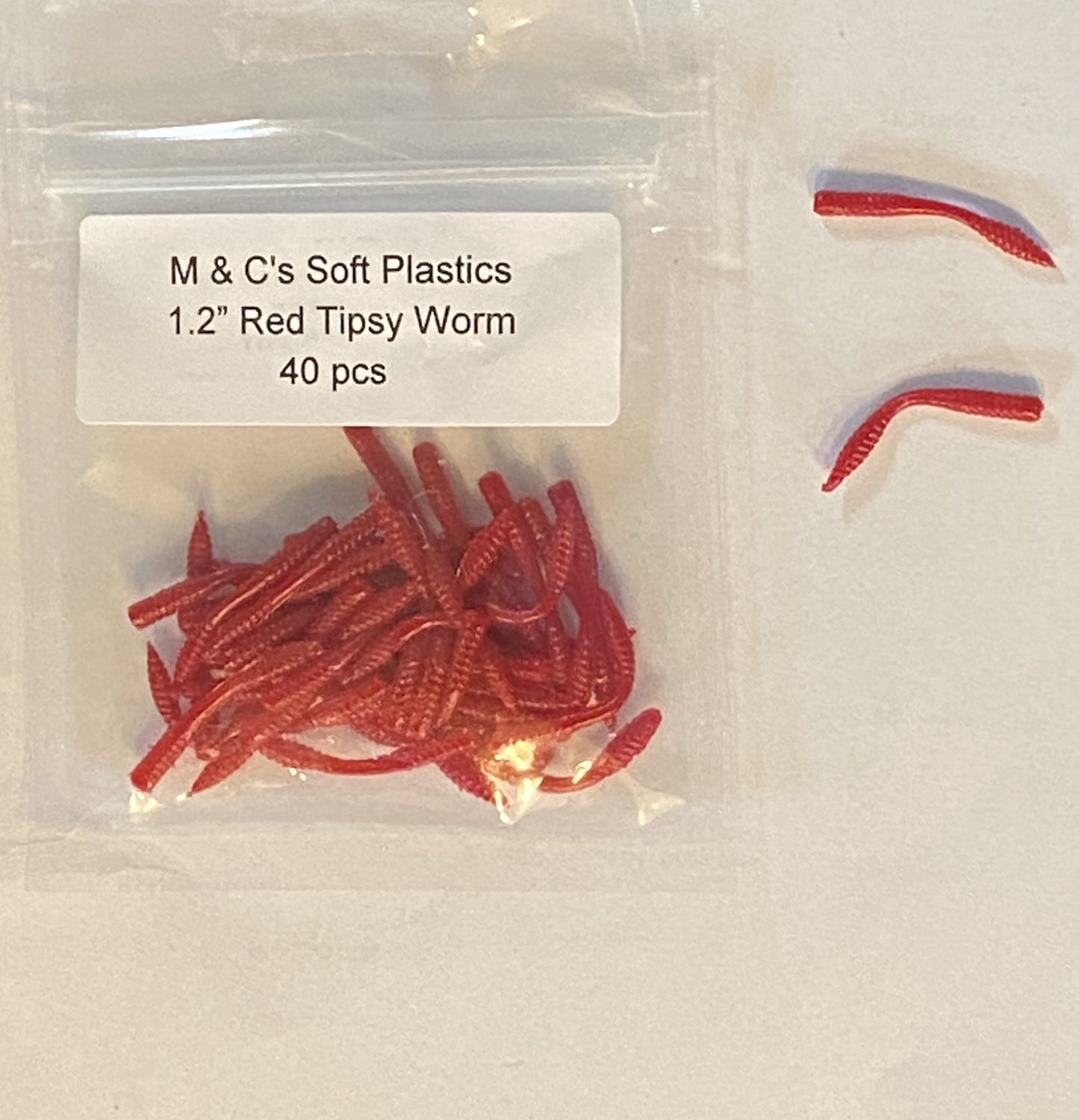 1.25 soft plastic tipsy worm