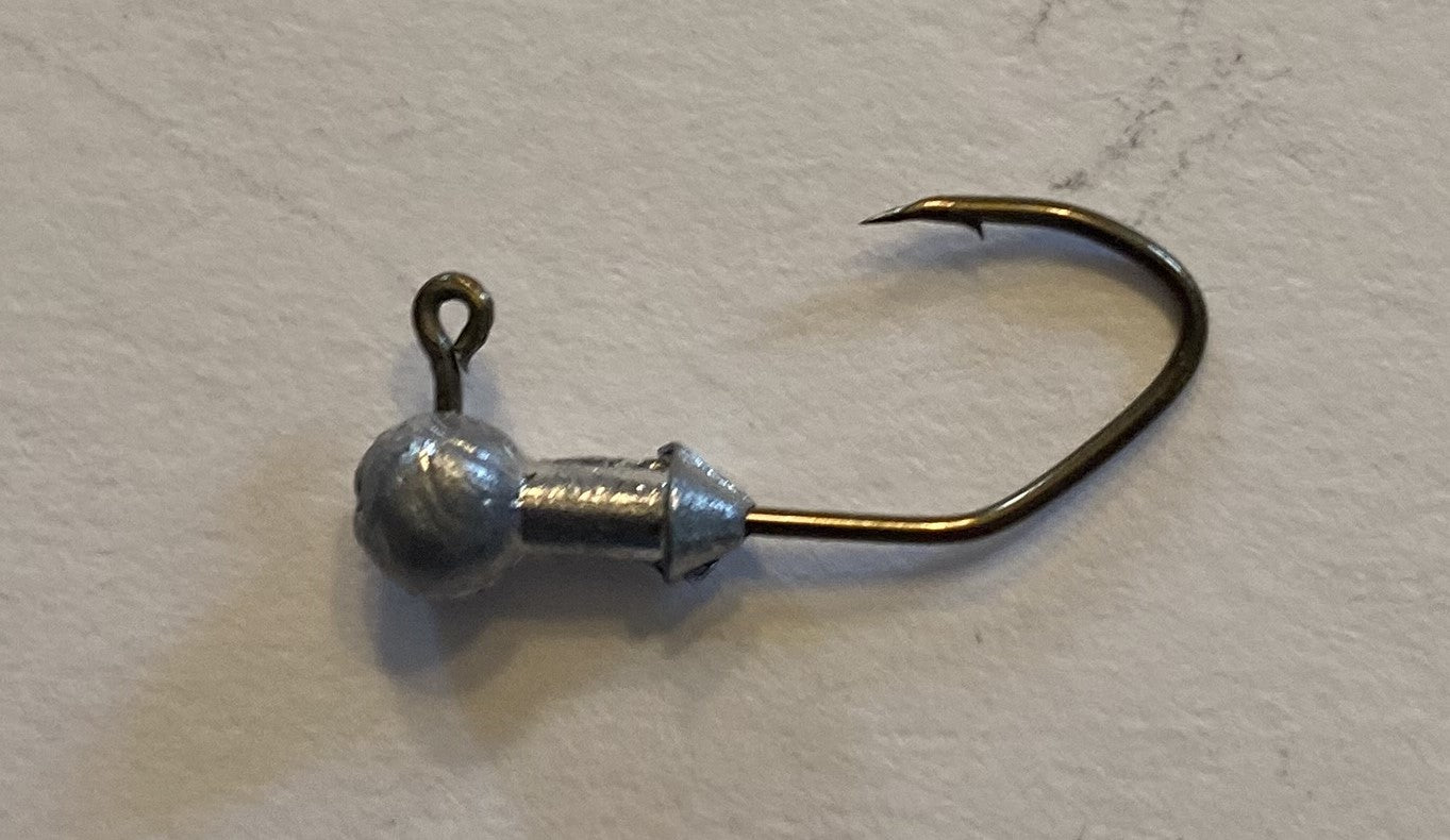 1/32oz Round head jigs with ball collar #8 bronze sickle hooks 50pcs