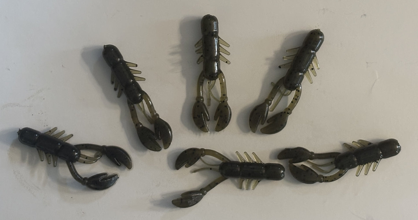 2.5"soft plastic craw Ned bait Bass, walleye, pike 10 pcs