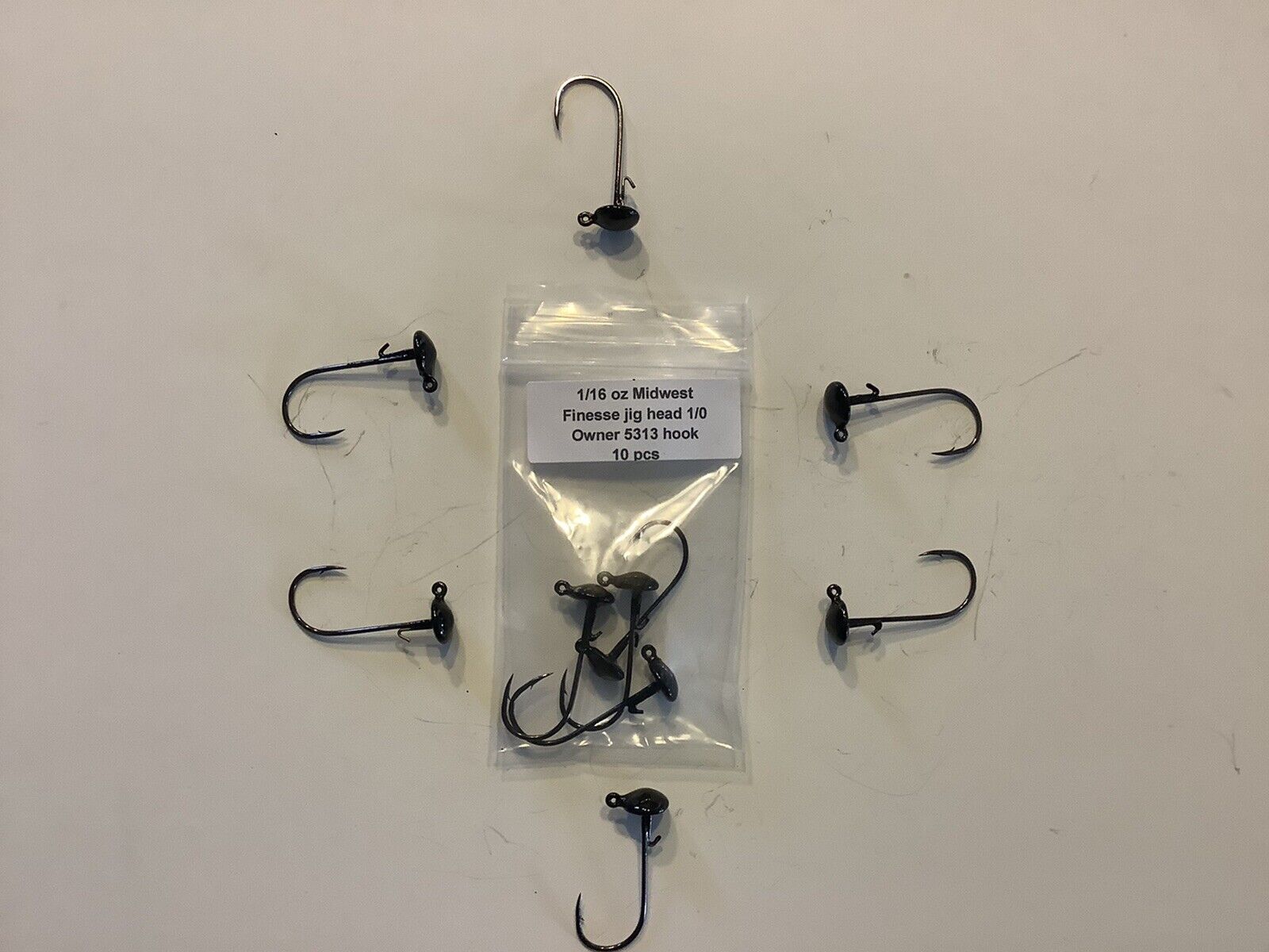 1/16oz Black Ned Midwest Rig/Finesse Jig head 10PK With Strong 1/0 Own – M  & C's Handcrafted Jigs & Lures