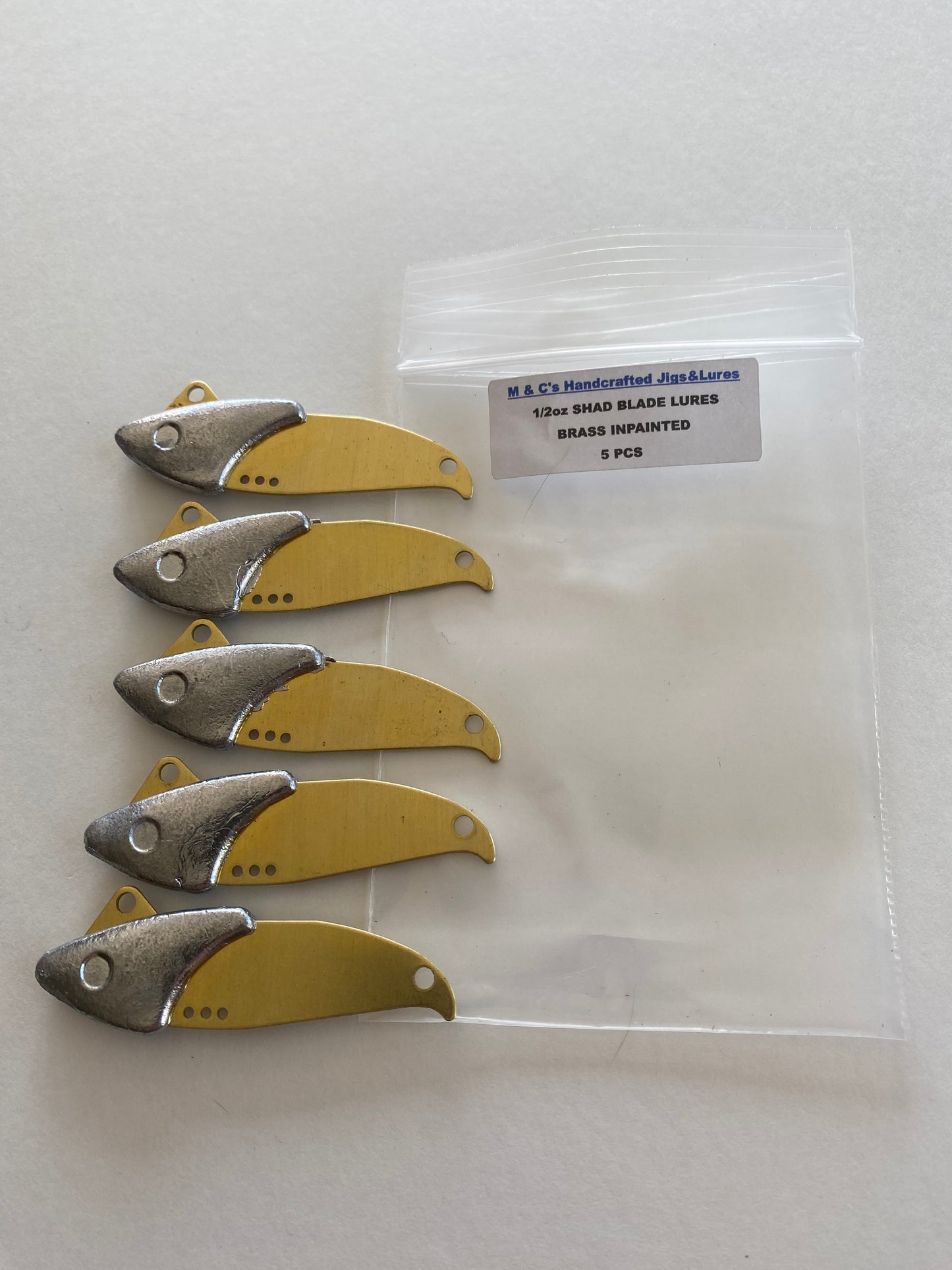 1/2oz or 3/4oz  Shad Blades unpainted 5pcs.