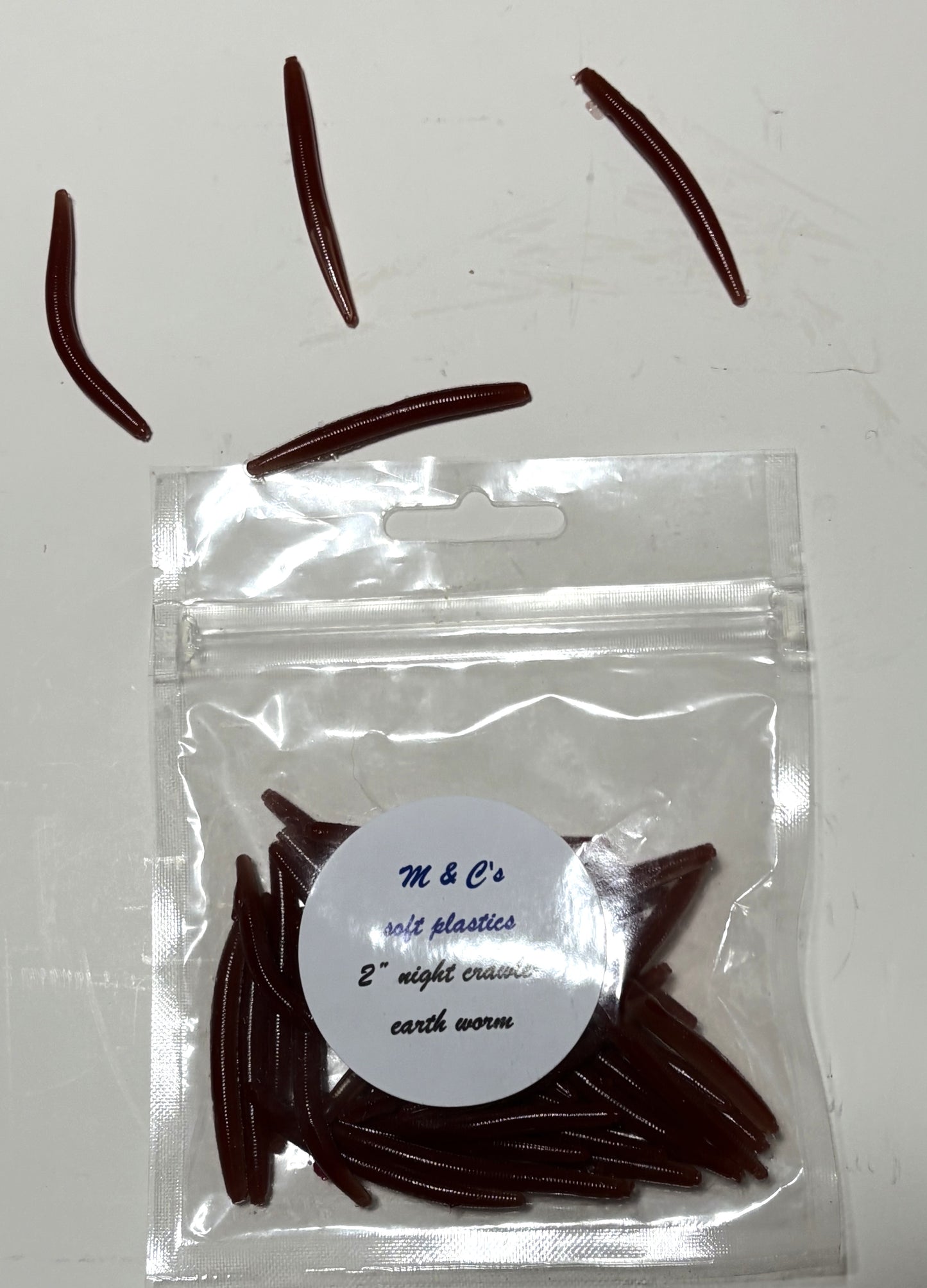 2" soft plastic night crawler worm