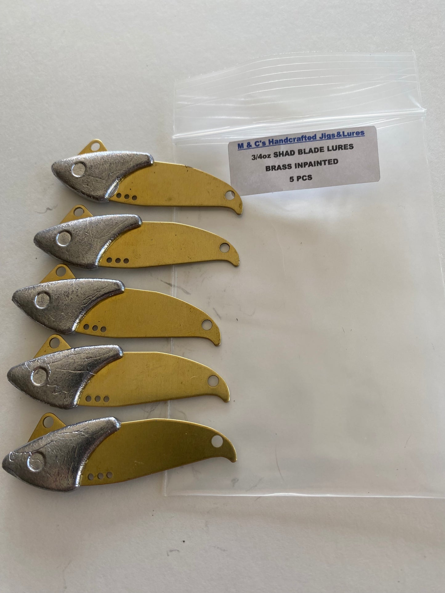 1/2oz or 3/4oz  Shad Blades unpainted 5pcs.