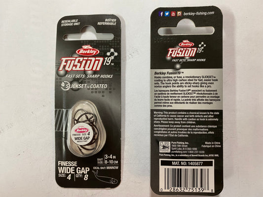 Lot Of 2* BERKLEY FUSION19 FINESSE WIDE GAP HOOK SIZE 4