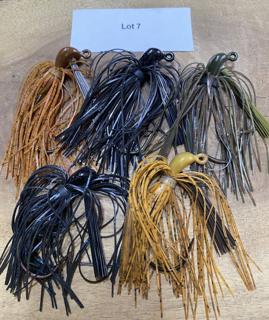 3/8oz Bass Arkie Jigs with 4/0 91768BLN Mustad ultra point hooks Lot of 3