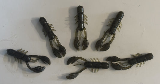 2.5"soft plastic craw Ned bait Bass, walleye, pike 10 pcs