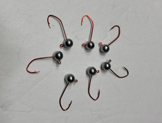 1/8oz  round head no collar jigs with red #2 sickle hook 100 pcs