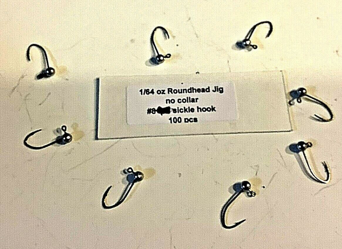 1/64 oz Round head No Collar jig with #8 bronze sickle hook 100 pcs