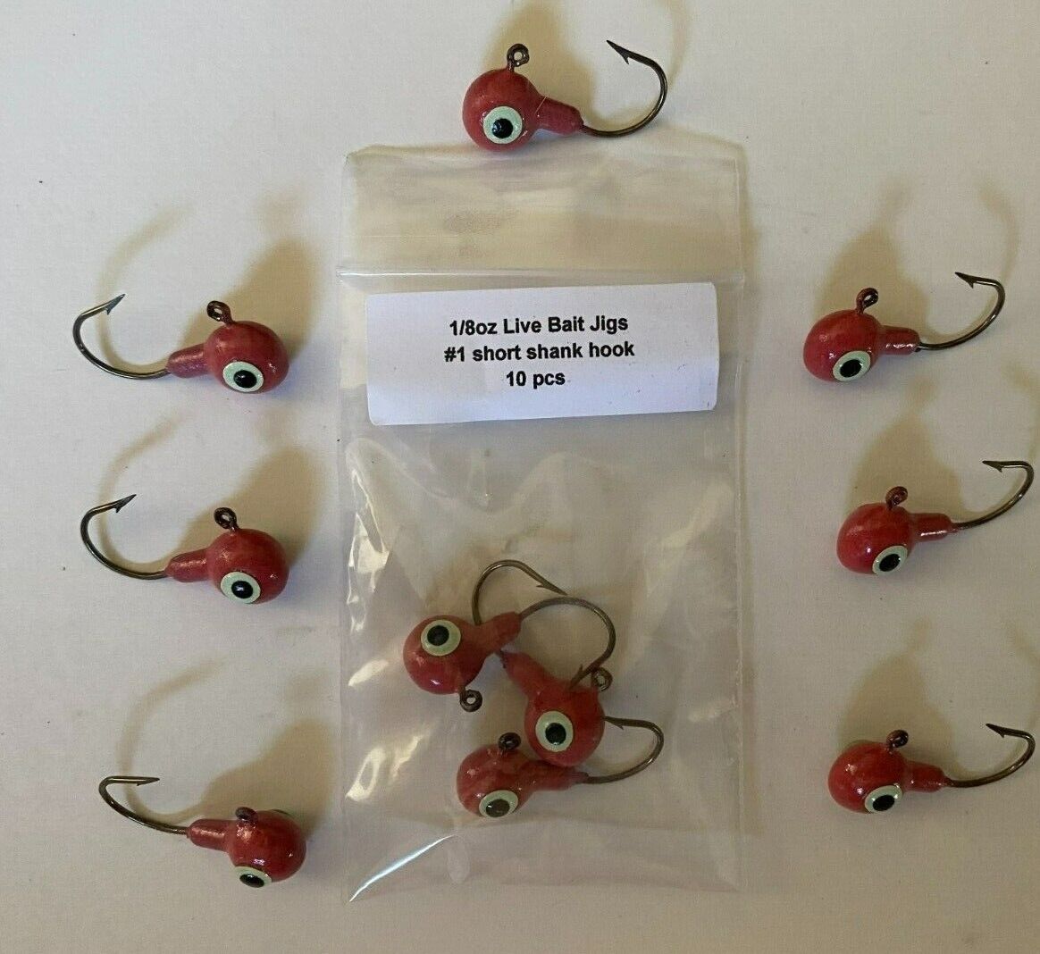 GLOW LIVE BAIT JIGS 5 SIZES AND DIFFERENT COLORS